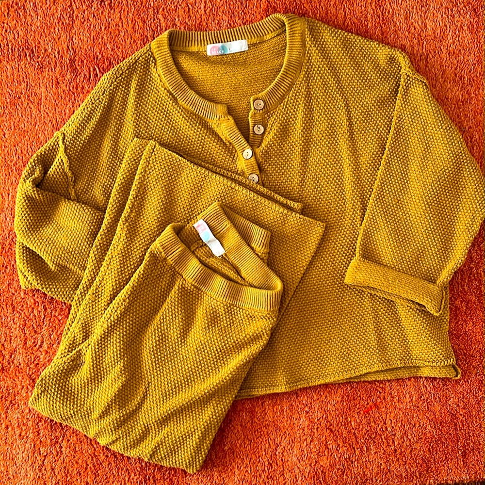 Free People Hailee Sweater Set in Ochre